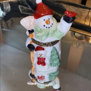 Box41 Festive Snowman Holiday trinket Figurine